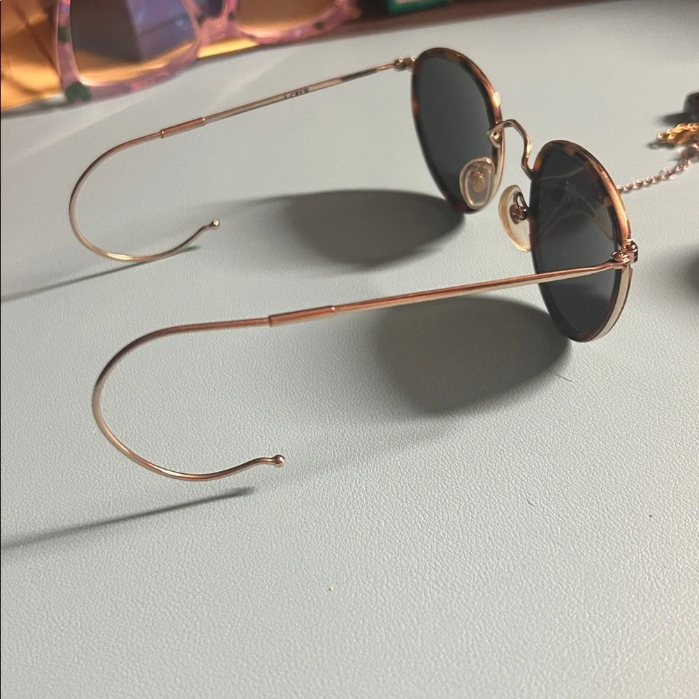 Round J Crew Around the Ear Black Sunglasses‎
